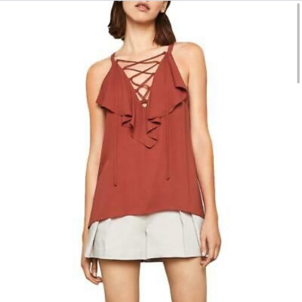 BCBG Maxazria Lace Up Tank Top